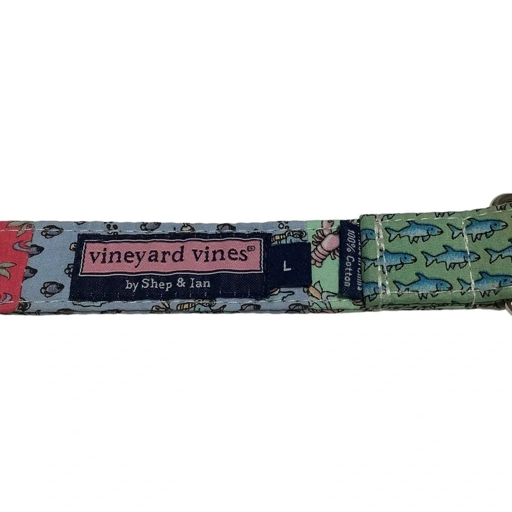 VINEYARD VINES Logo Patchwork Cotton Double‎ D Ring Belt - 35 Inches